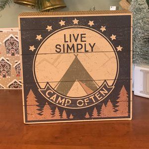 PBK Live Simply Camp Often Decorative Wooden Box Sign